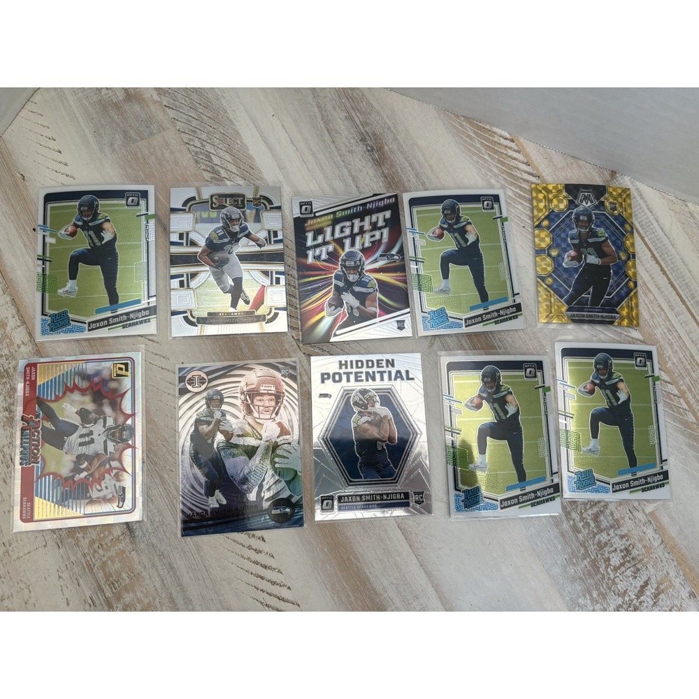 Jaxon Smith-Njigba Rookie Card Lot Optic Rated RC Seahawks JSN Inserts 10ct